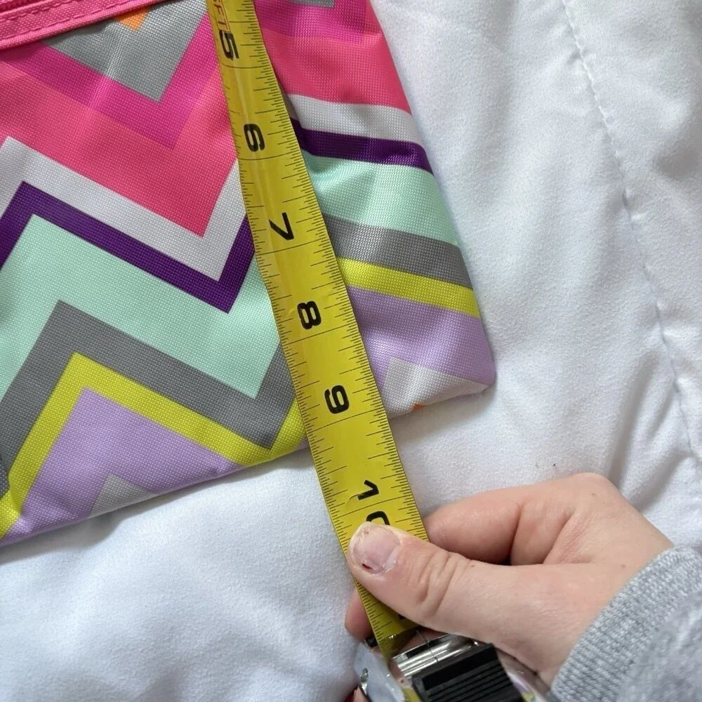 All For Color Womens Striped Crossbody Bag Adjustable Strap Pink Blue Zipper